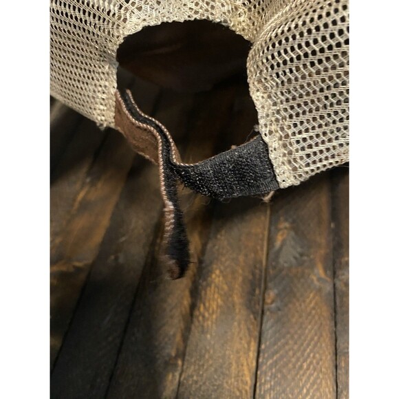 Created By God Built For Purpose Hat Unisex Brown Ball Cap OSFM Distressed Look - Picture 4 of 7